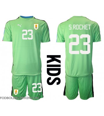 Uruguay Sergio Rochet #23 Målmand Hjemmebanetrøje Børn VM 2022 Kortærmet (+ Korte bukser)